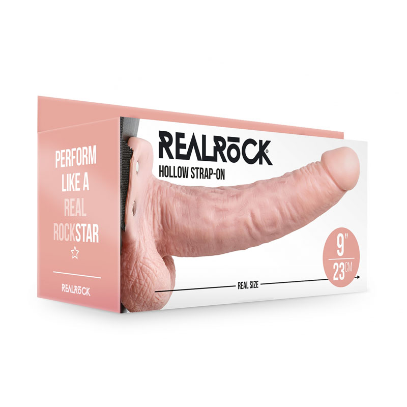 RealRock Hollow Strapon with Balls 9'' - Flesh